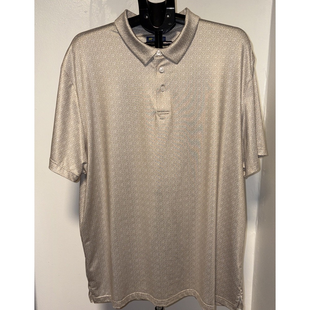 Jack Nicholson Shirt Mens XXL Golf Polo Golden Bear Athletic‎ Performance Beige